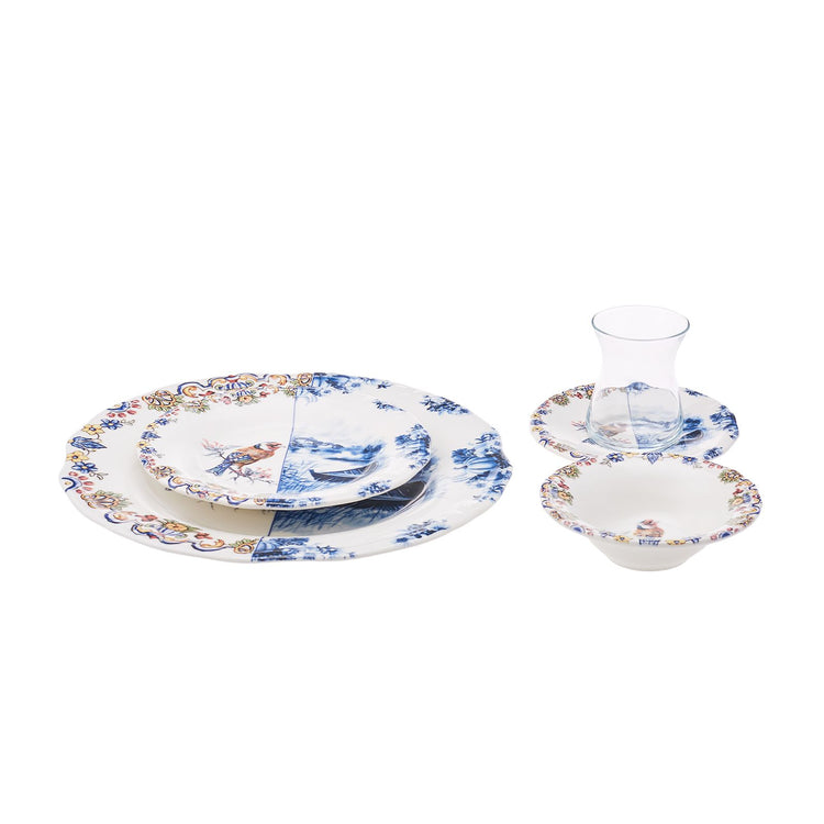 KARACA LELAND BIRDY 26-PIECE BREAKFAST SET, MULTICOLOR