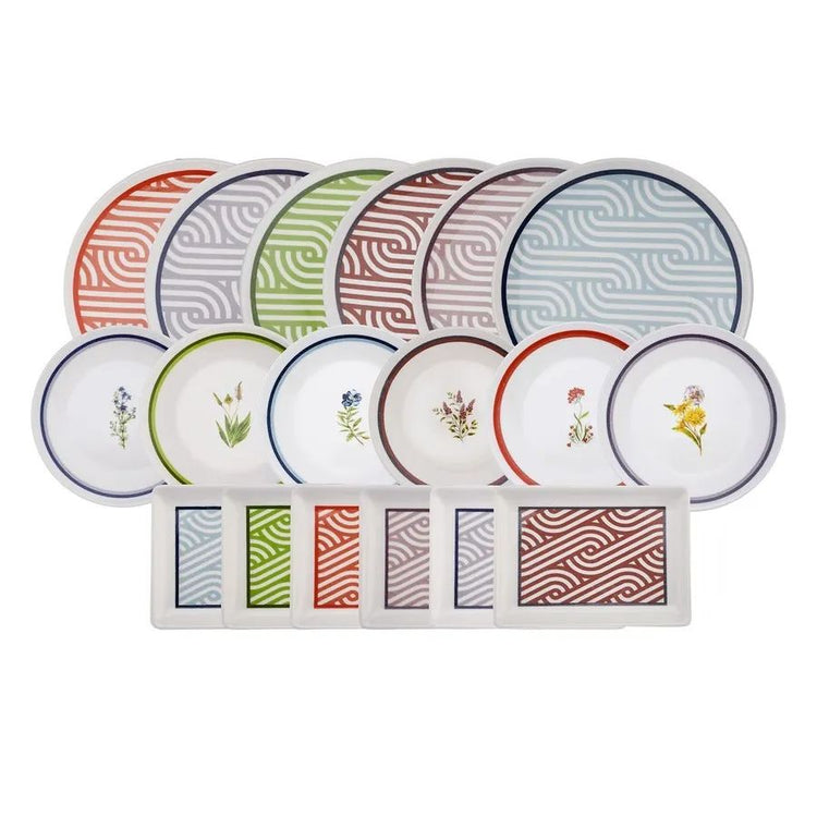 KARACA GIARDINO 18-PIECE BREAKFAST/SERVING SET, MULTICOLOR