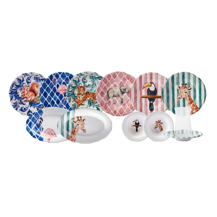 KARACA ANIMAL CARNIVAL 26-PIECE BREAKFAST SET, MULTICOLOR