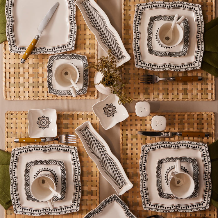 KARACA NEW GLOBE 32-PIECE BREAKFAST SET, BLACK