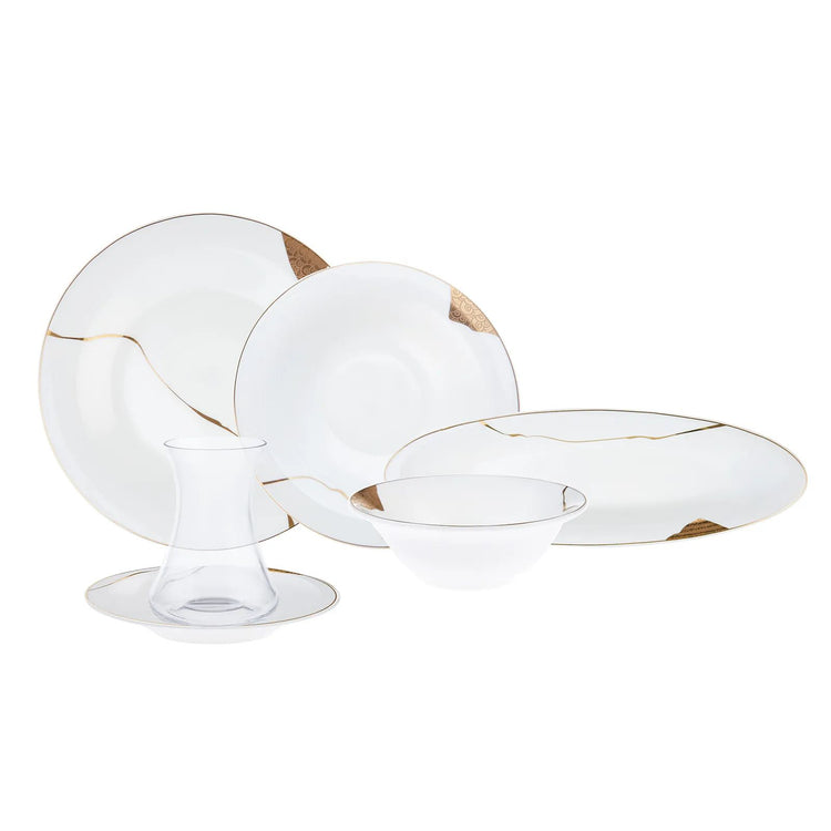 KARACA FINE PEARL NEW QUORA 26-PIECE BREAKFAST SET, GOLD