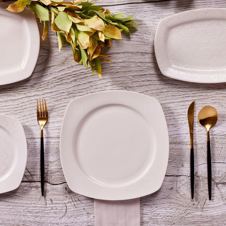 KARACA DEREN NEW BONE 57-PIECE 12 PERSON DINNER SET, WHITE