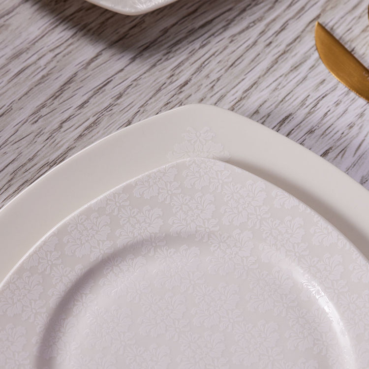 KARACA DEREN NEW BONE 57-PIECE 12 PERSON DINNER SET, WHITE