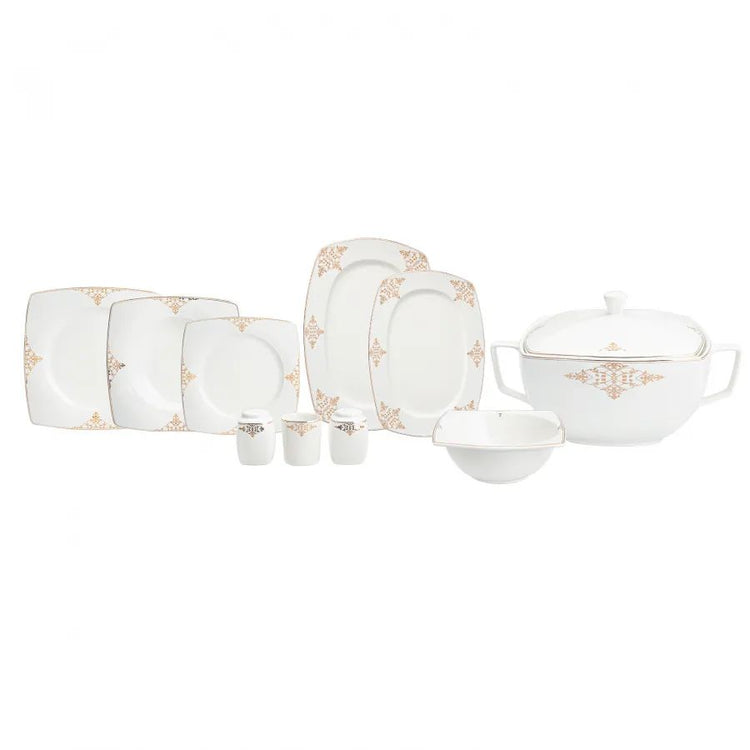 KARACA MELINA CREAM 60-PIECE 12 PERSON DINNERWARE SET, WHITE