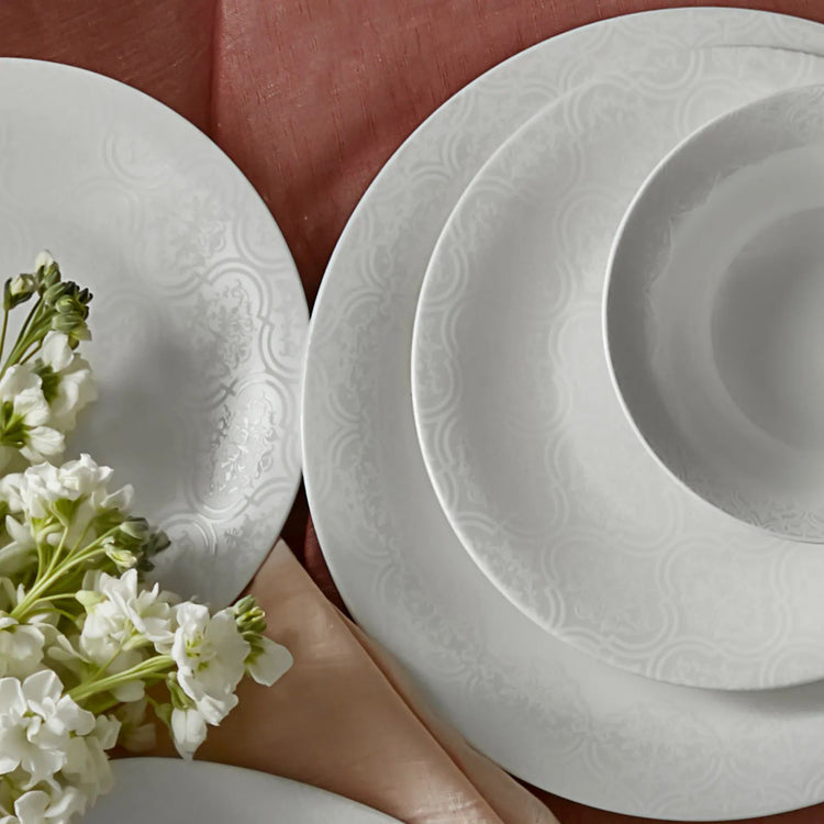 KARACA FINE PEARL ETERNAL 58-PIECE DINNER SET, WHITE