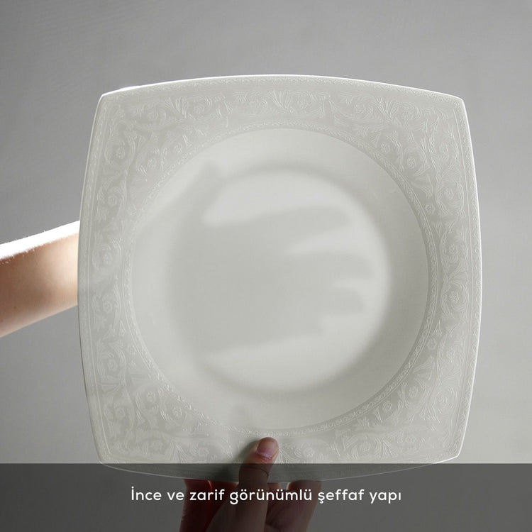 KARACA FINE PEARL ROMA 58-PIECE DINNER SET, WHITE