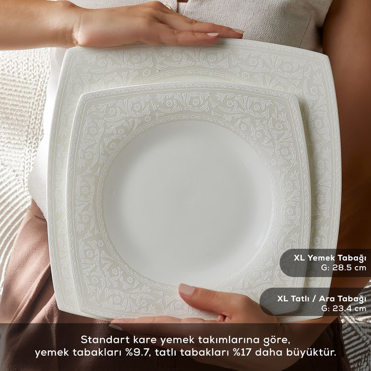 KARACA FINE PEARL ROMA 58-PIECE DINNER SET, WHITE