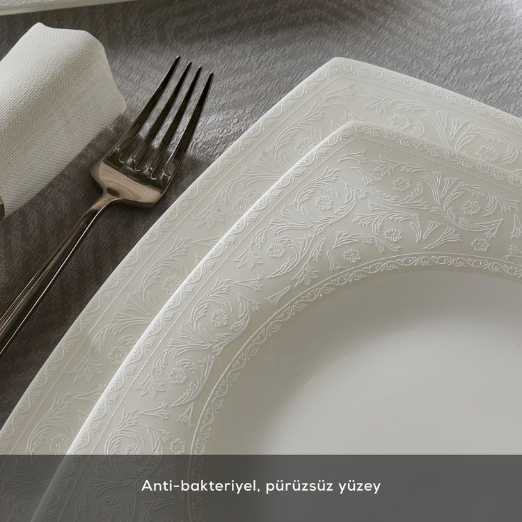 KARACA FINE PEARL ROMA 58-PIECE DINNER SET, WHITE