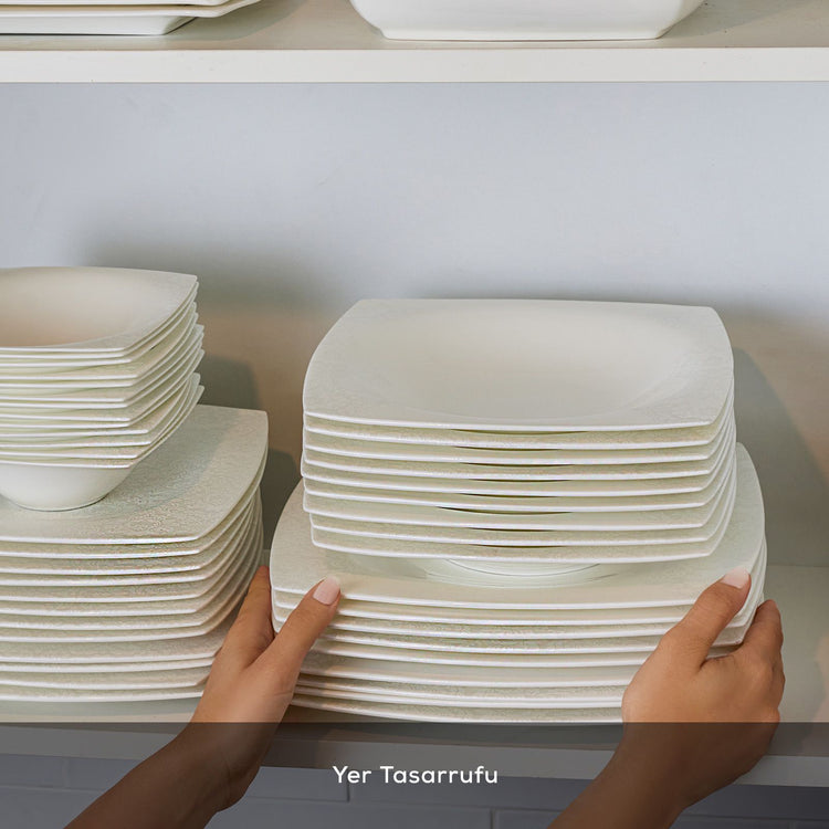 KARACA FINE PEARL ROMA 58-PIECE DINNER SET, WHITE