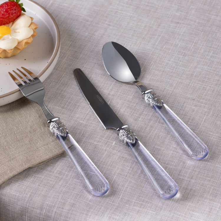 KARACA ELLA 18 PCS 6 PERSON FLATWARE SET, PLATINUM