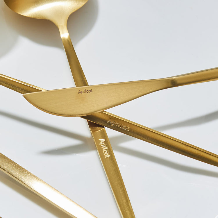 APRICOT FARO 24 PIECE CUTLERY SET BOXED, MATTE GOLD