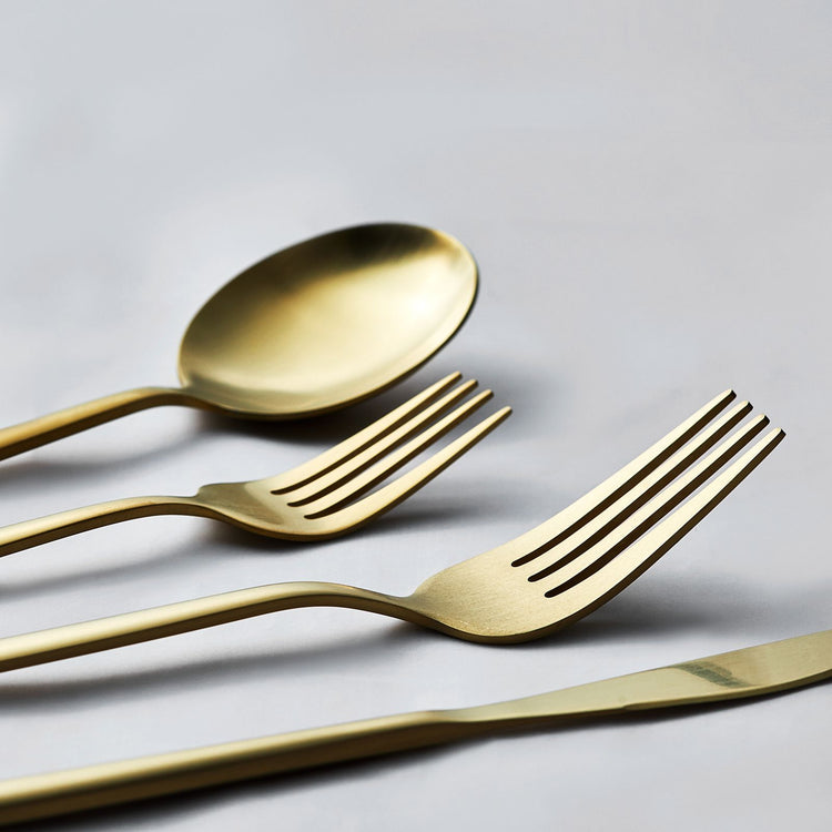 APRICOT FARO 24 PIECE CUTLERY SET BOXED, MATTE GOLD