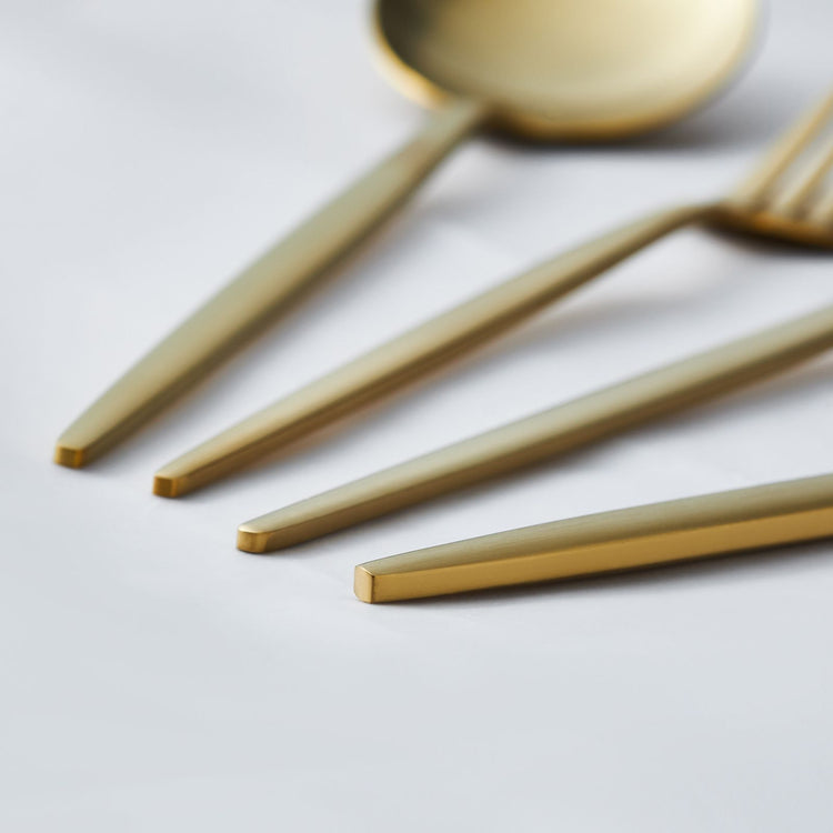 APRICOT FARO 24 PIECE CUTLERY SET BOXED, MATTE GOLD