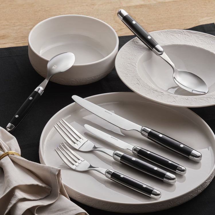 KARACA ALINA BLACK 36 PIECE CUTLERY SET 6 PERSON