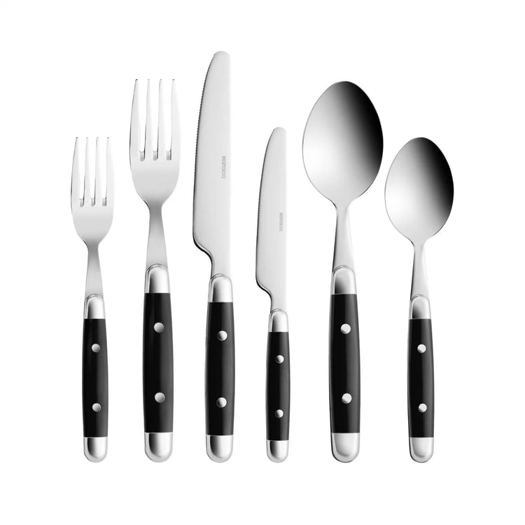 KARACA ALINA BLACK 36 PIECE CUTLERY SET 6 PERSON