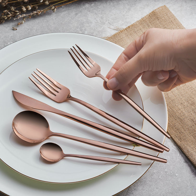 KARACA ORION 30 PIECE CUTLERY SET BOXED, ROSE GOLD