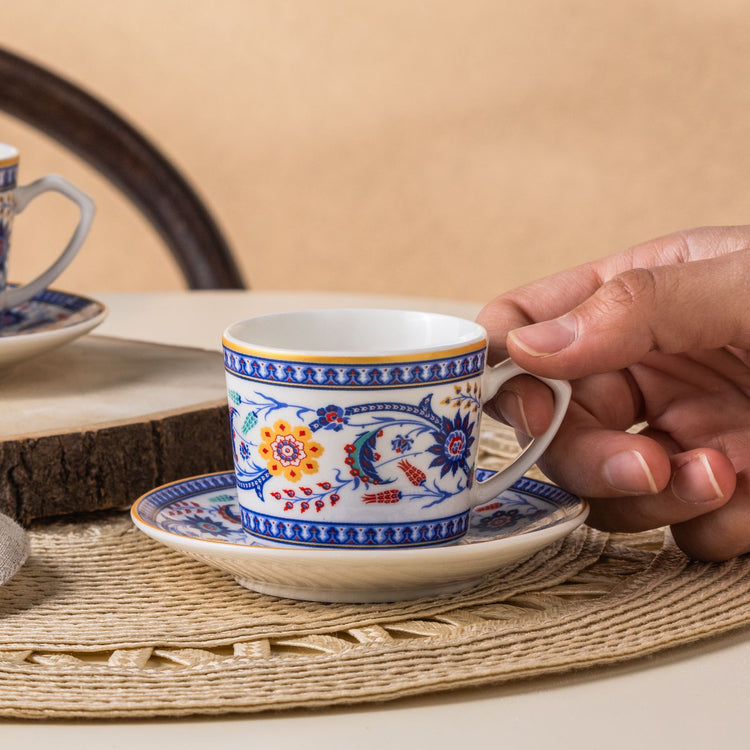 KARACA IHLAMUR 2 PERSON 80 ML COFFEE CUP SET, BLUE