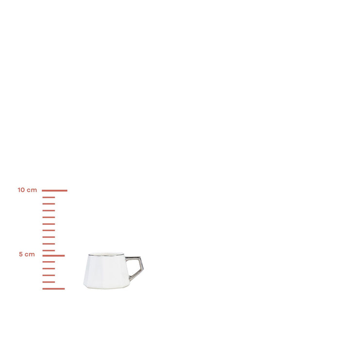 KARACA STREAMLINE ZEHER 6 PERSON COFFEE CUP SET, WHITE
