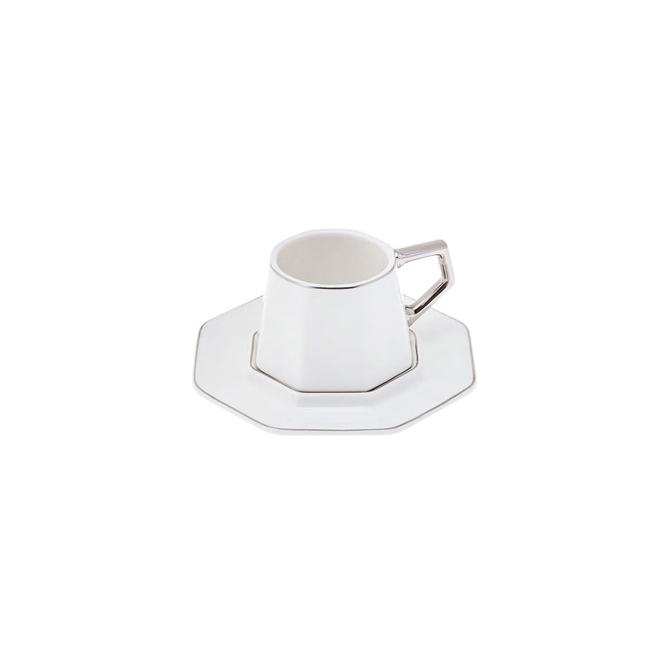 KARACA STREAMLINE ZEHER 6 PERSON COFFEE CUP SET, WHITE
