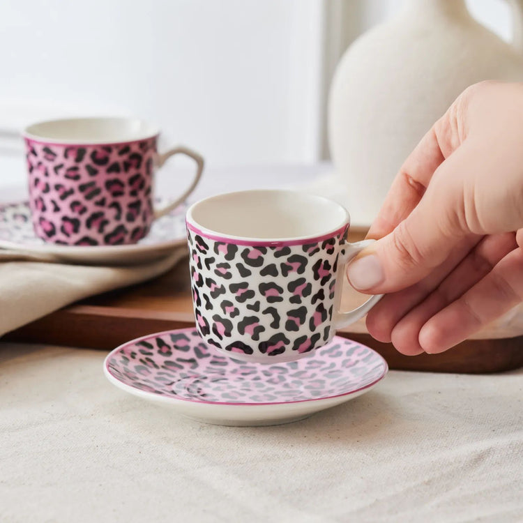 KARACA BRITNEY 2 PERSON 80 ML COFFEE CUP SET, PINK