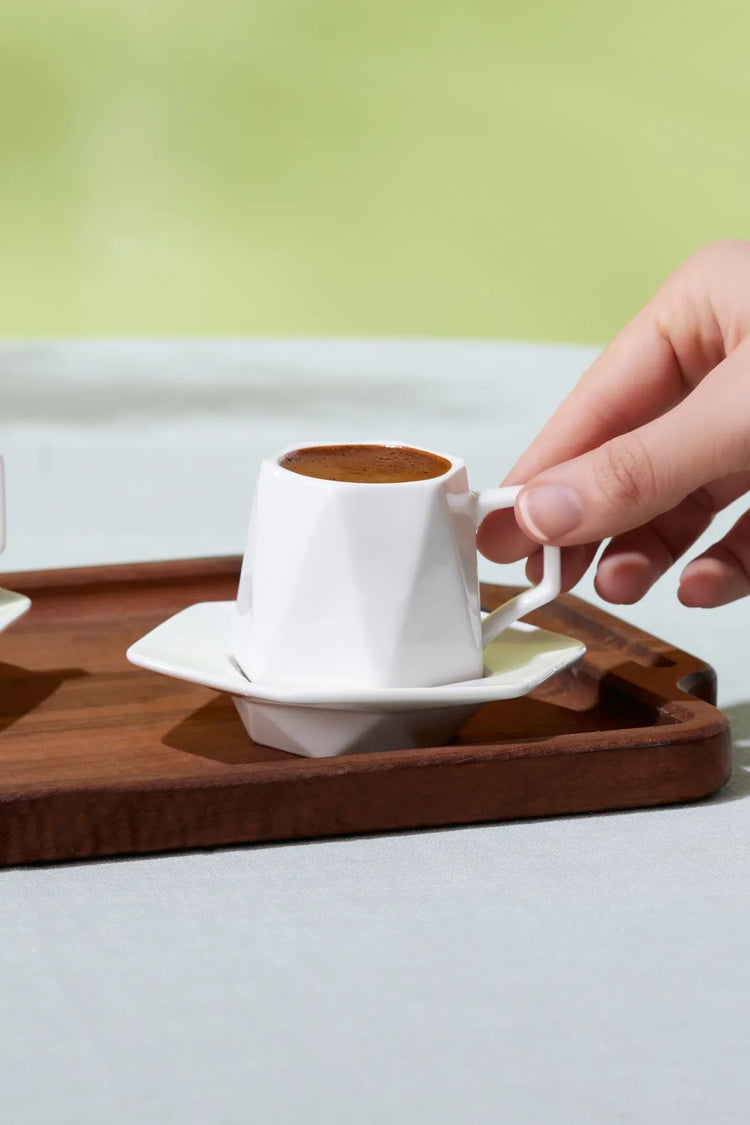 KARACA GALA 2 PERSON 90 ML COFFEE CUP SET, WHITE