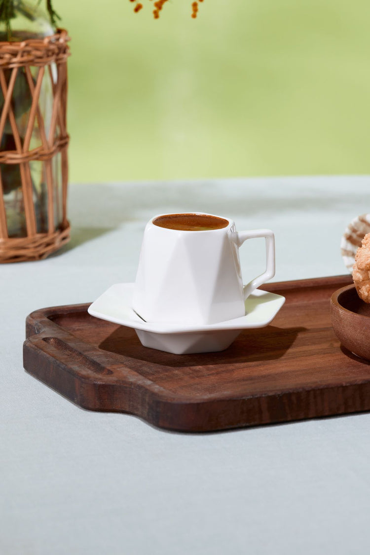 KARACA GALA 2 PERSON 90 ML COFFEE CUP SET, WHITE