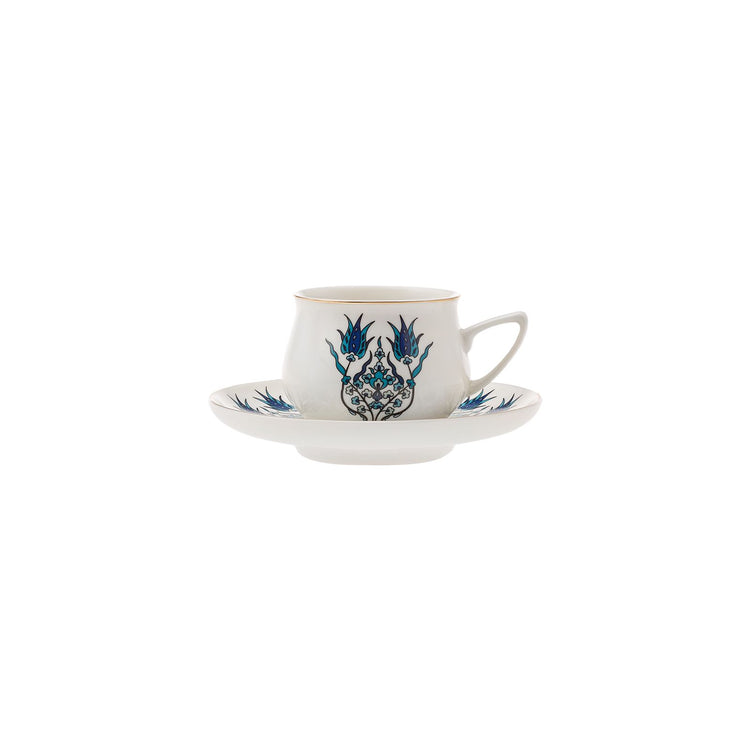 KARACA IZNIK NEW FORM 6 PERSON COFFEE SET, BLUE