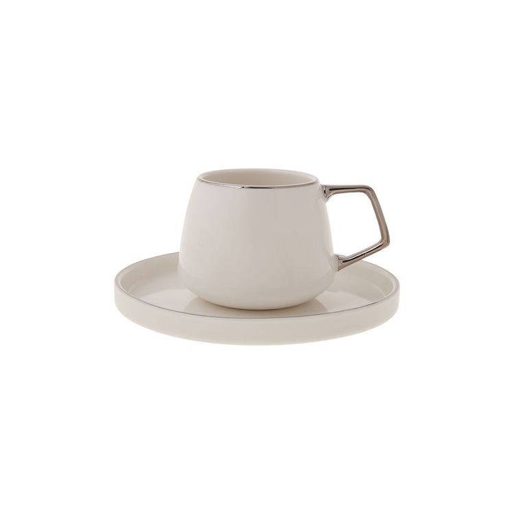 KARACA SATURN 6 PERSON COFFEE CUP SET, PLATINUM