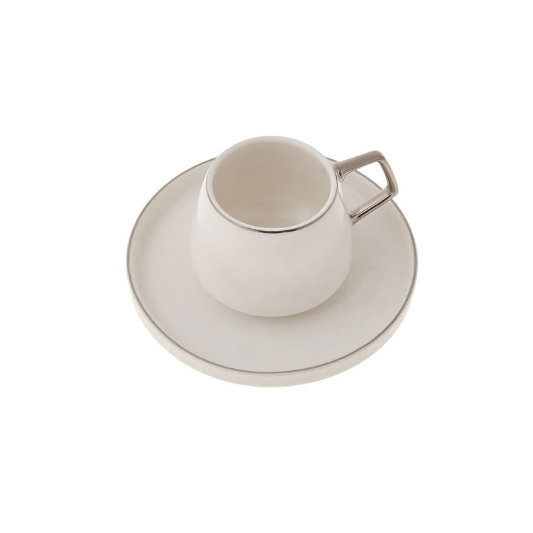 KARACA SATURN 6 PERSON COFFEE CUP SET, PLATINUM