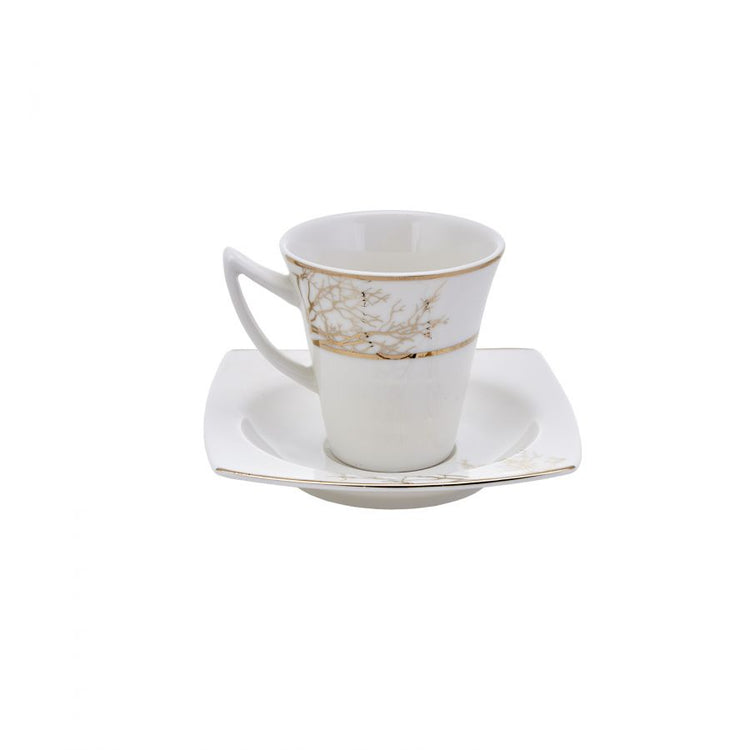 KARACA AUTUMN 6-PERSON COFFEE CUP SET, WHITE