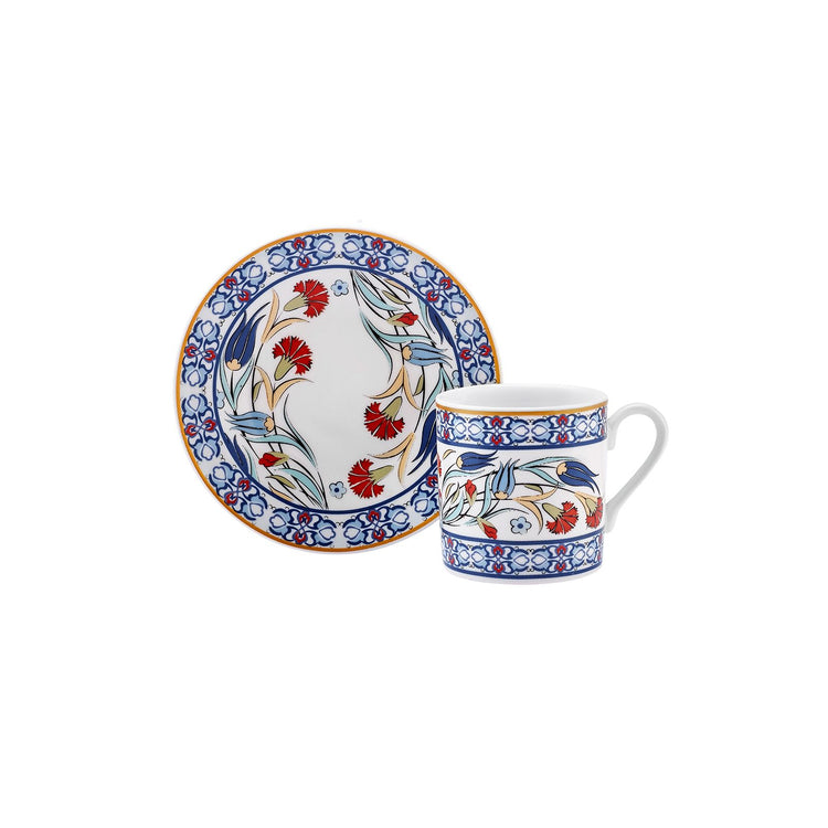 KARACA RUMELİ 6-PERSON 80 ML COFFEE CUP SET, BLUE