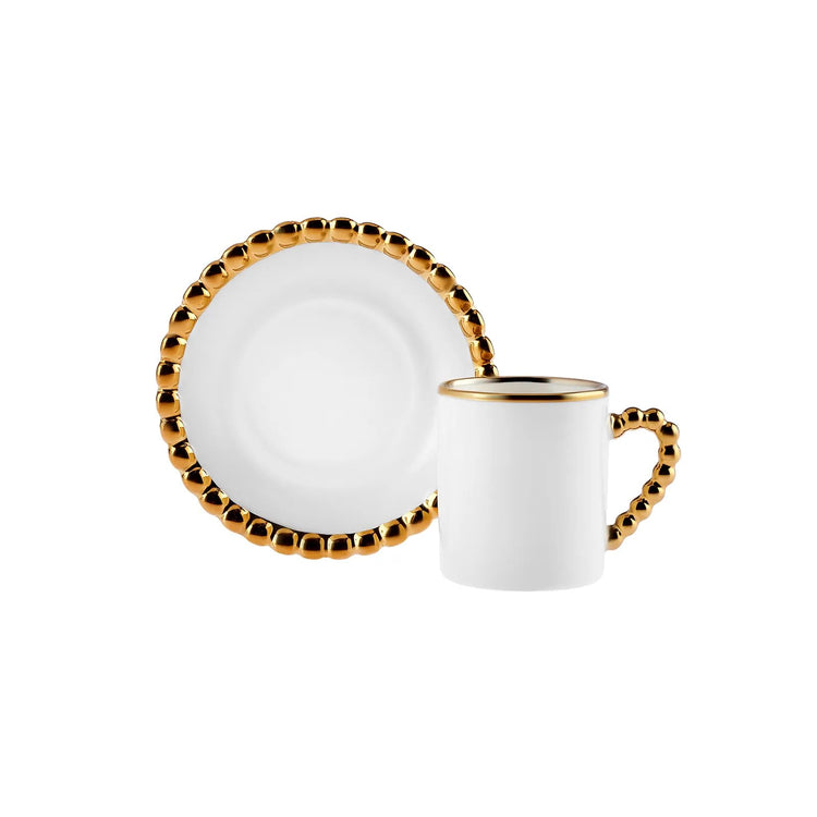 KARACA BONCUK 6-PERSON 80 ML COFFEE CUP SET, WHITE