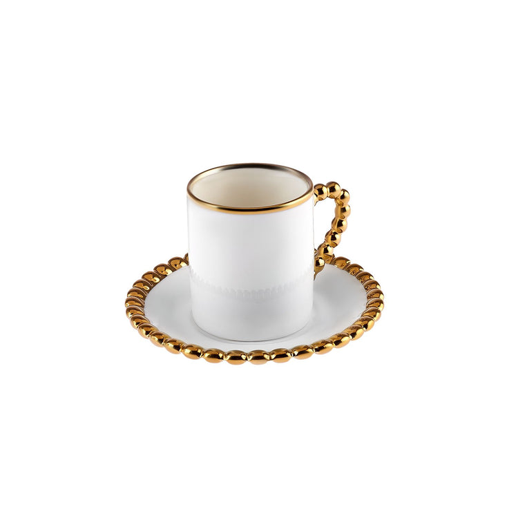 KARACA BONCUK 6-PERSON 80 ML COFFEE CUP SET, WHITE