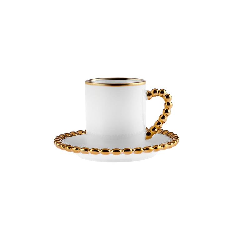 KARACA BONCUK 6-PERSON 80 ML COFFEE CUP SET, WHITE