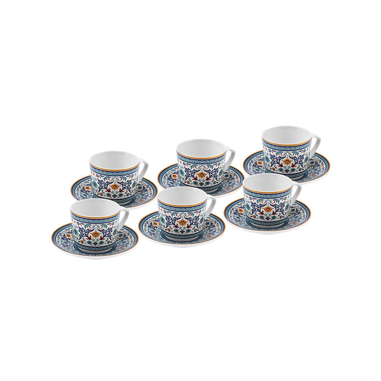 KARACA BEYLERBEYİ 6-PERSON 80 ML COFFEE CUP SET, BLUE