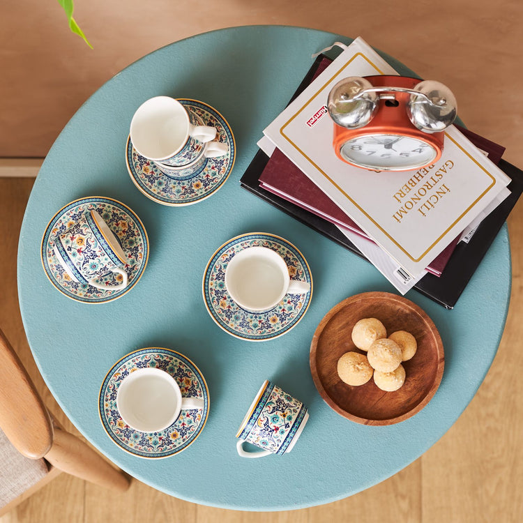 KARACA BEYLERBEYİ 6-PERSON 80 ML COFFEE CUP SET, BLUE