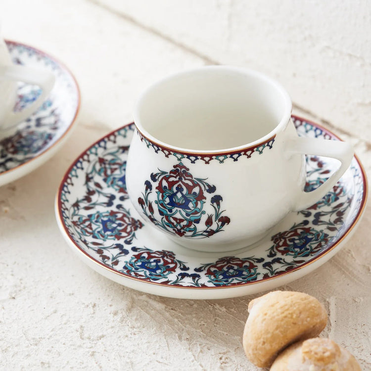 KARACA NAKKAŞ 2-PERSON COFFEE CUP, RED