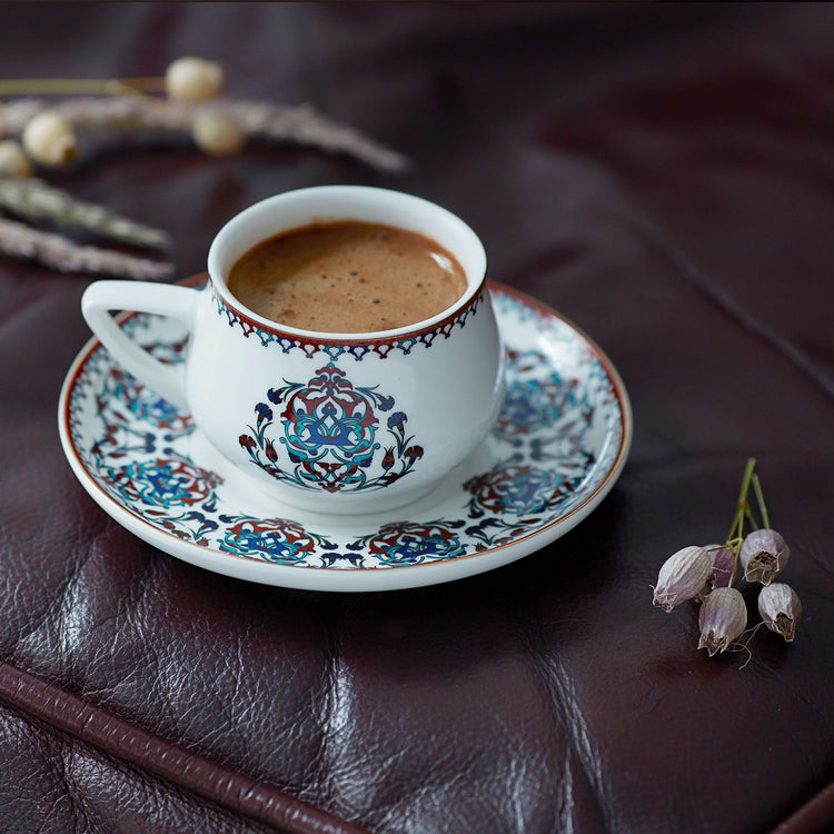 KARACA NAKKAŞ 2-PERSON COFFEE CUP, RED