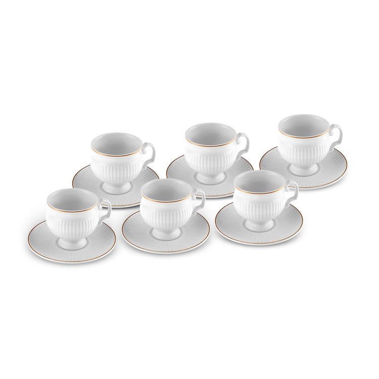 KARACA MALTA 6-PERSON 100 ML COFFEE CUP SET, WHITE
