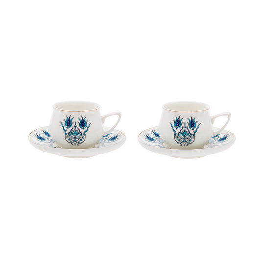 KARACA IZNIK NEW FORM 2-PERSON COFFEE CUP SET, BLUE
