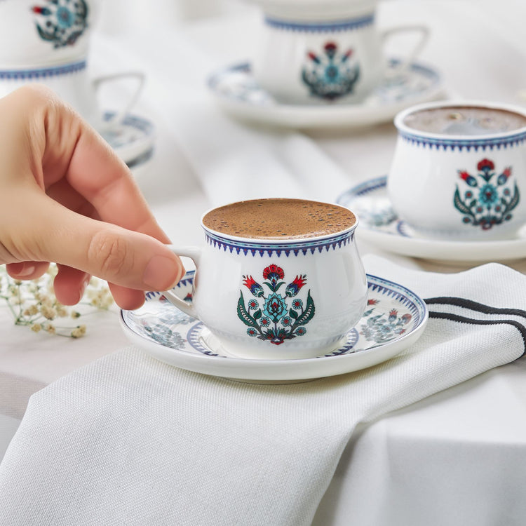 KARACA CINI 6-PERSON 100 ML COFFEE CUP SET, BLUE