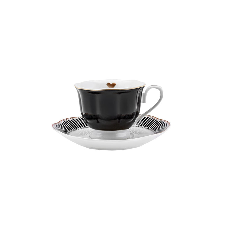 KARACA PIRAYE 6-PERSON 80 ML COFFEE CUP SET, BLACK