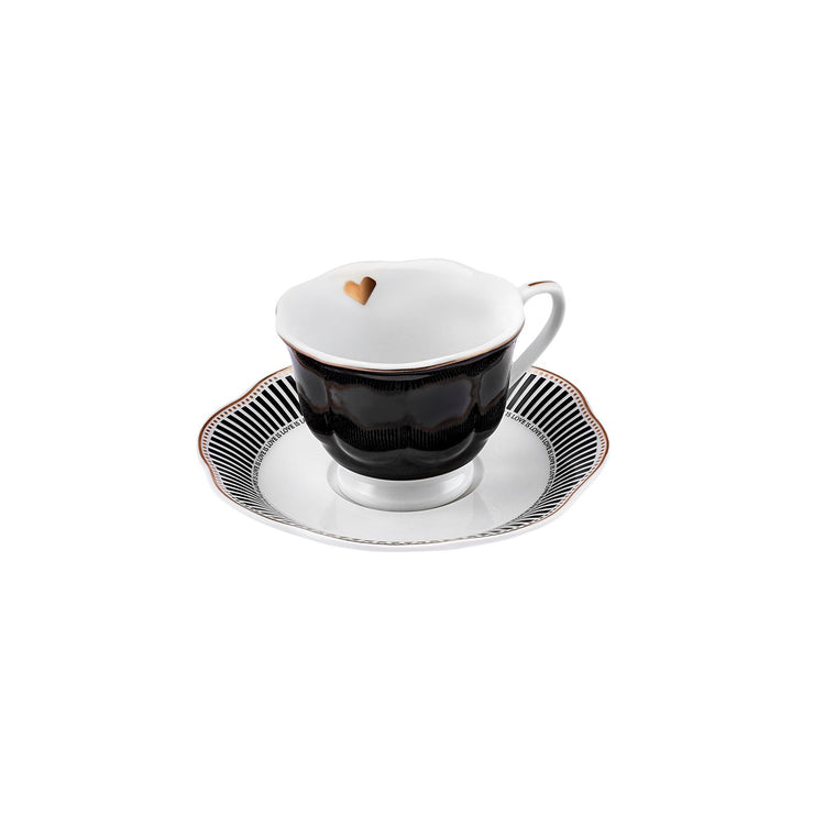 KARACA PIRAYE 6-PERSON 80 ML COFFEE CUP SET, BLACK