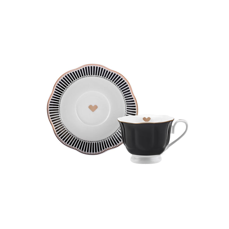 KARACA PIRAYE 6-PERSON 80 ML COFFEE CUP SET, BLACK