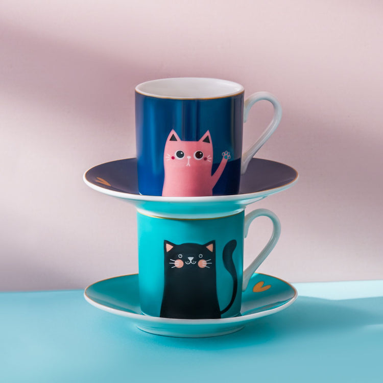 KARACA PAWS 6-PERSON COFFEE CUP, MULTICOLOR