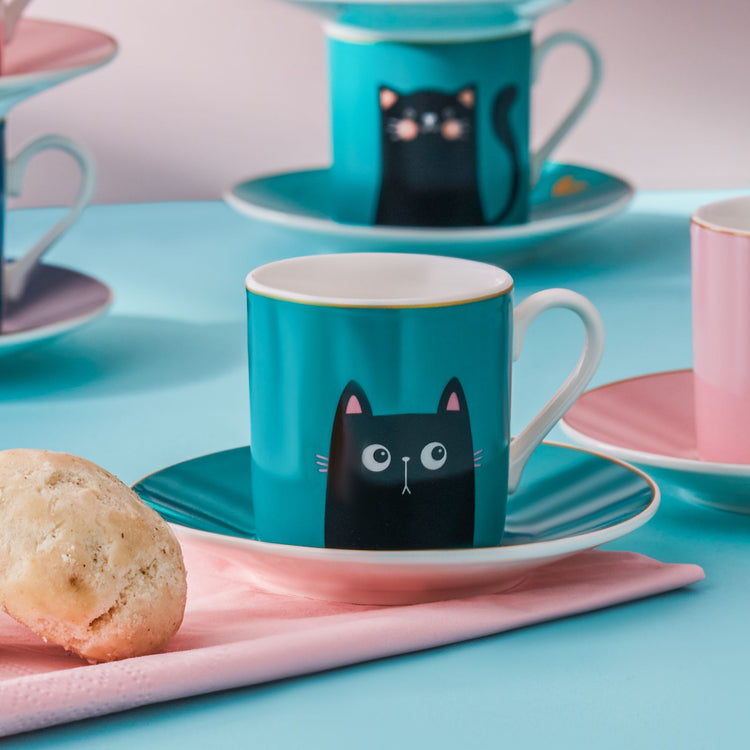 KARACA PAWS 6-PERSON COFFEE CUP, MULTICOLOR