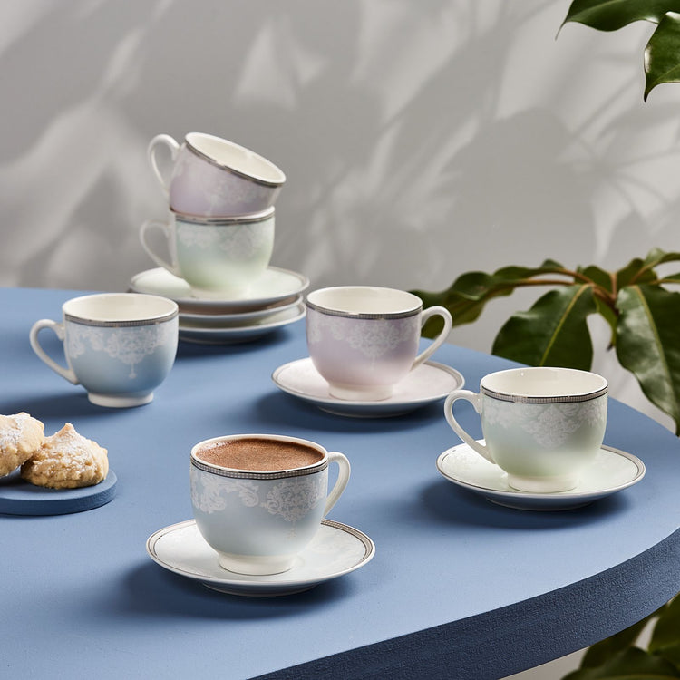 KARACA VERA 6-PERSON 90 ML COFFEE CUP SET, MULTICOLOR