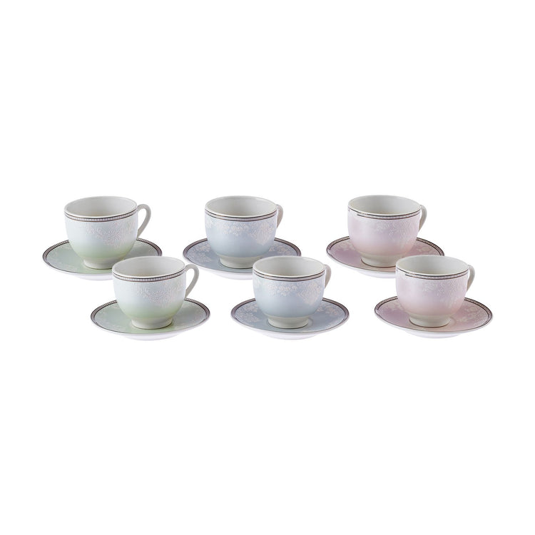 KARACA VERA 6-PERSON 90 ML COFFEE CUP SET, MULTICOLOR