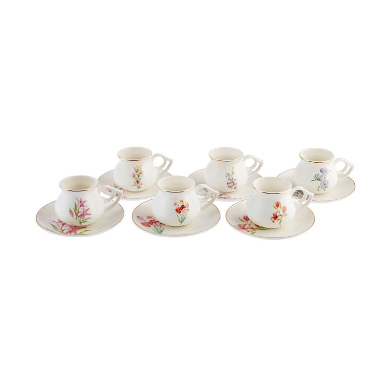 KARACA BOTANIC 6-PERSON 80 ML COFFEE CUP SET, MULTICOLOR