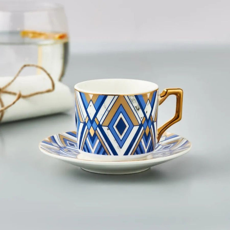 KARACA BERGAMA 6-PERSON 100 ML COFFEE CUP SET, BLUE